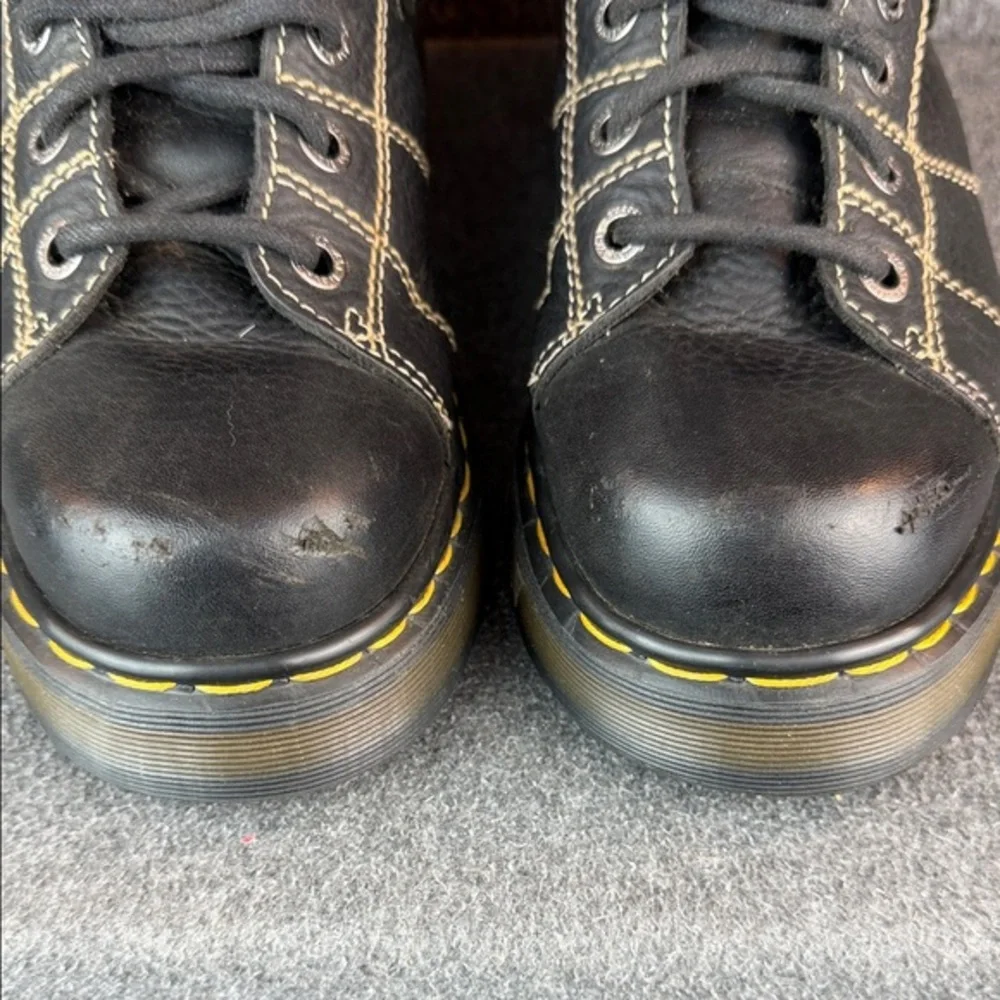 Vintage Y2K Dr. Martens Black Leather Derby Chunky Platform Shoes‎ Size 8
